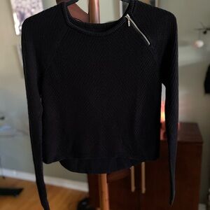 White House Black Market Crew Neck Knit Cropped Sweater -